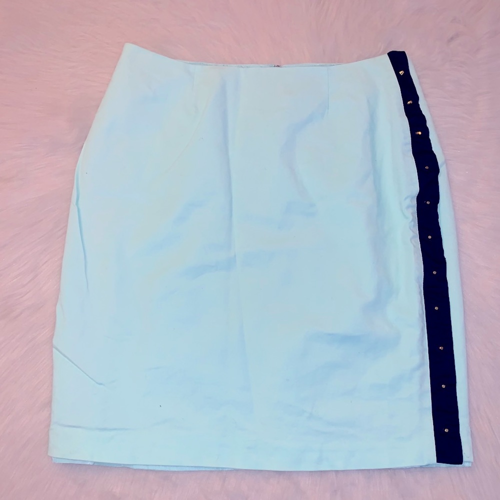 Worthington Aqua Pencil Skirt With Studs On Side